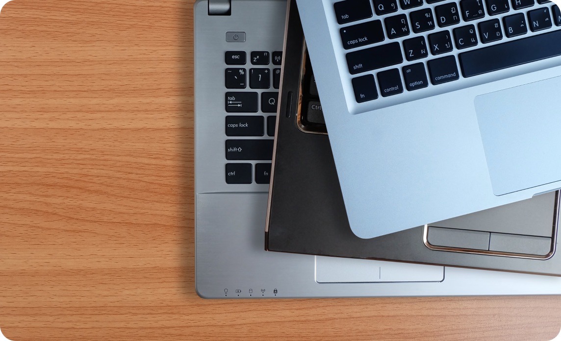 Refurbished laptops ready for donation